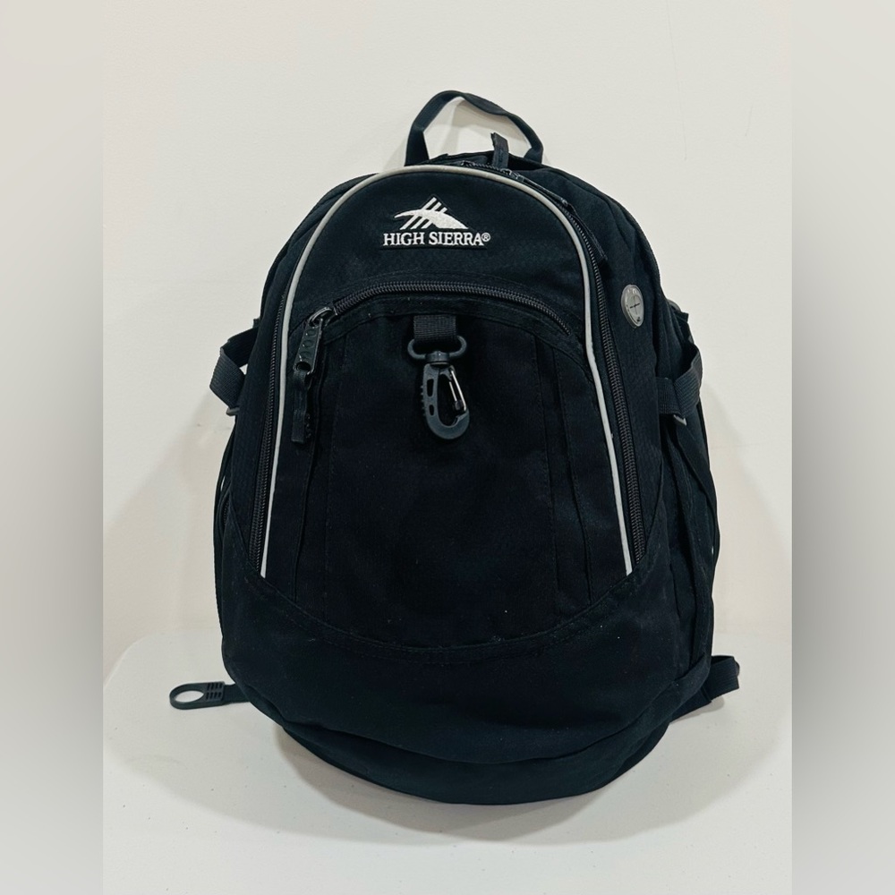 High Sierra Backpack Padded Black Book Travel Work‎ School Camping Bag